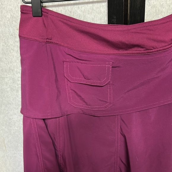 Athleta Wherever Skirt Skort Size 2 Purple Magenta Stretch Tiered Built In Short - Picture 2 of 6